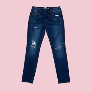 DRIFTWOOD Women’s Jackie Mid Rise Skinny Jeans Distressed Medium Blue Sz 27